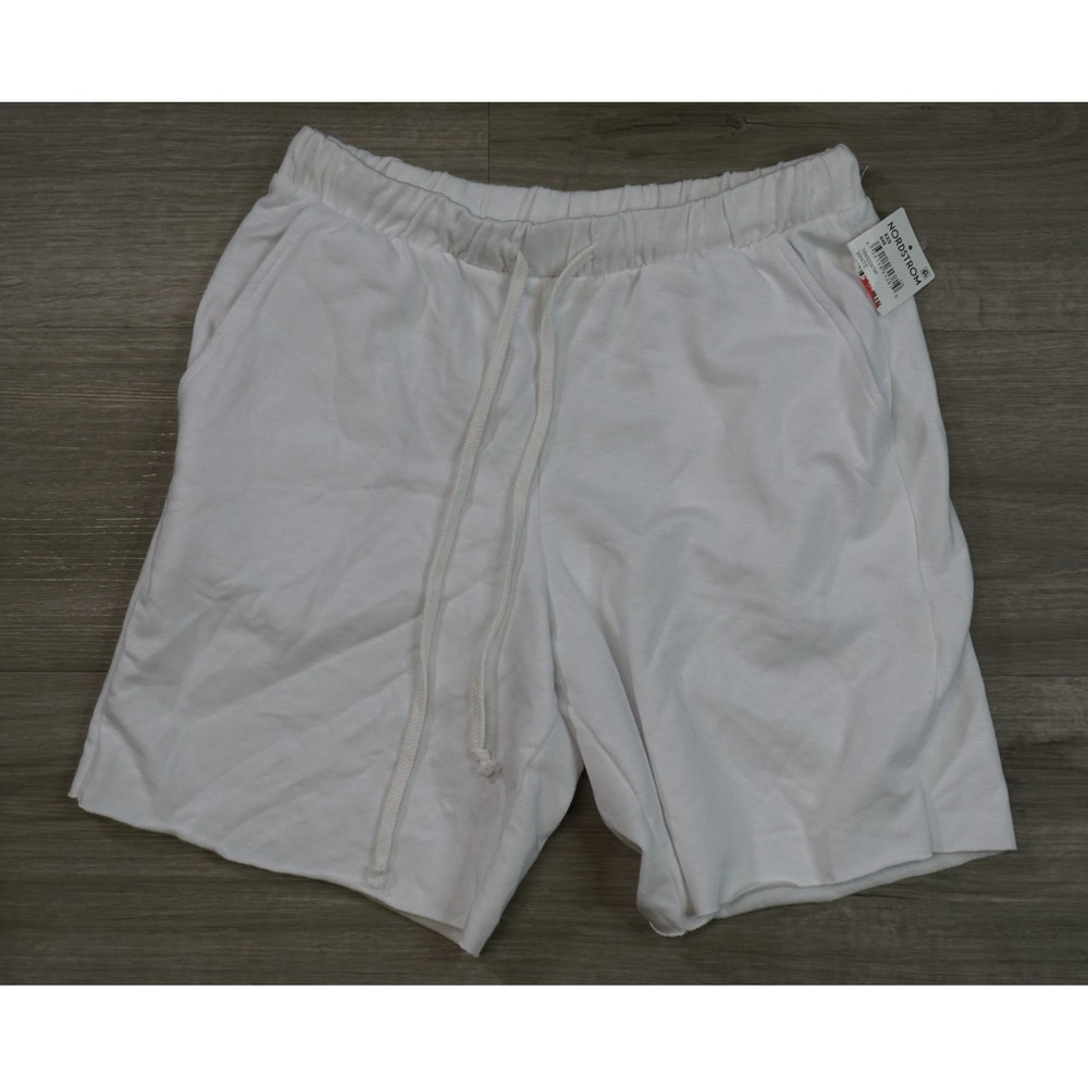 New Treasure & Bond Fleece Drawstring Adjustable Raw Hem White Sweat Shorts‎ XXS